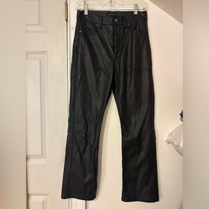 Ann Taylor Black Leather Pants Size 2